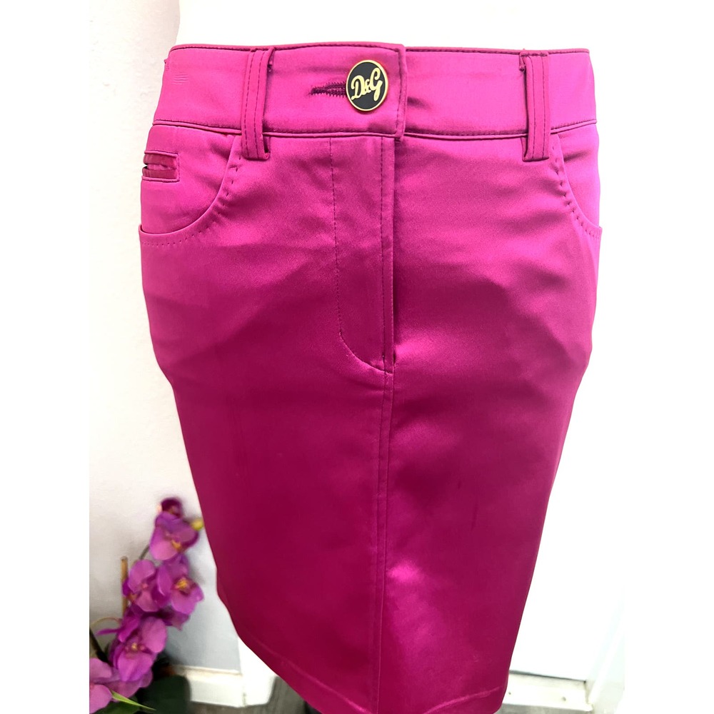 D&G Dolce & Gabbana Fuchsia pink knee length skirt Sz 38 xs Y2K